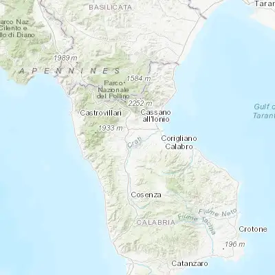 Map showing location of Spezzano Albanese (39.668540, 16.309390)