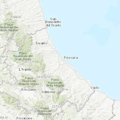 Map showing location of Spoltore (42.455010, 14.139880)