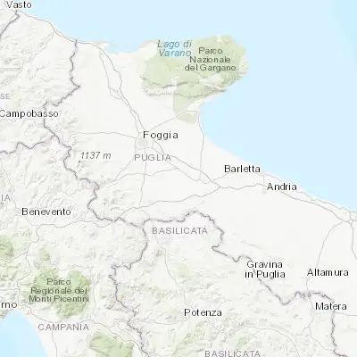 Map showing location of Stornara (41.286720, 15.770030)