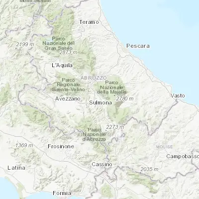 Map showing location of Sulmona (42.049450, 13.925780)