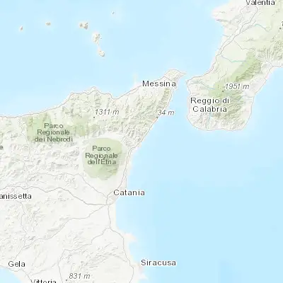 Map showing location of Taormina (37.853580, 15.288510)