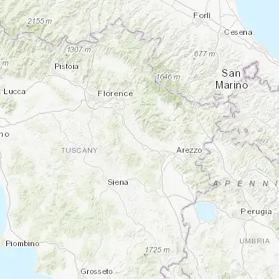Map showing location of Terranuova Bracciolini (43.550810, 11.580750)