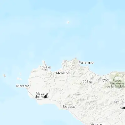 Map showing location of Terrasini (38.146210, 13.083190)