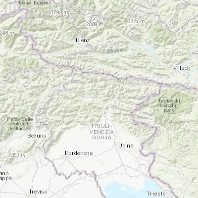 Map showing location of Tolmezzo (46.399960, 13.020510)