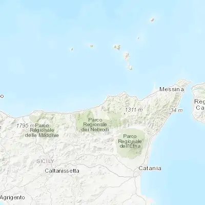 Map showing location of Torrenova (38.092460, 14.679170)