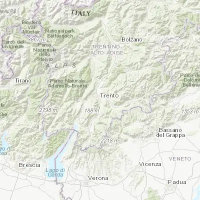 Map showing location of Trento (46.067870, 11.121080)