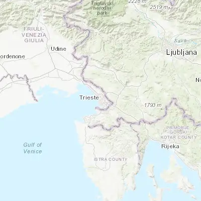 Map showing location of Trieste (45.649530, 13.776780)