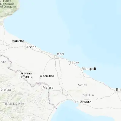 Map showing location of Triggiano (41.065490, 16.925010)