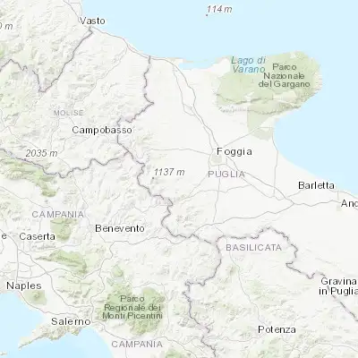 Map showing location of Troia (41.364280, 15.317300)
