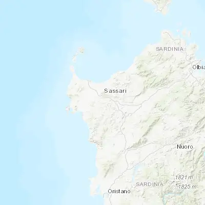 Map showing location of Usini (40.664160, 8.539190)
