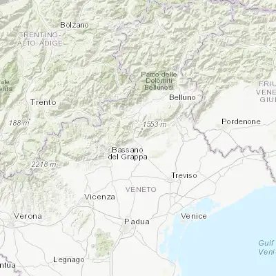 Map showing location of Valdobbiadene (45.896890, 11.982450)
