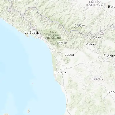 Map showing location of Vecchiano-Nodica (43.783340, 10.384400)