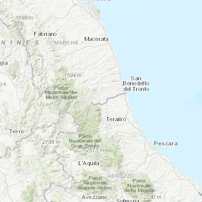 Map showing location of Villa Pigna (42.833240, 13.634460)