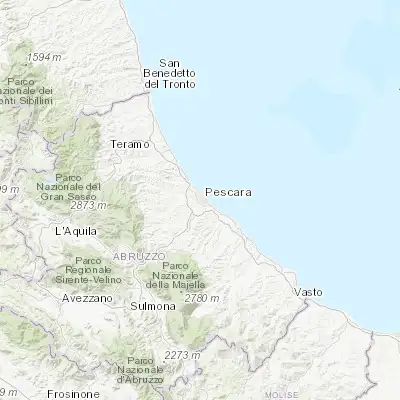 Map showing location of Villa Raspa (42.455420, 14.184570)