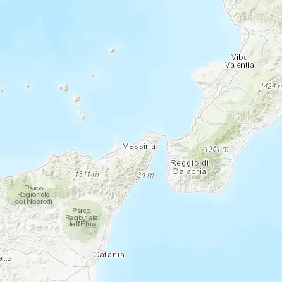 Map showing location of Villafranca Tirrena (38.239520, 15.438850)
