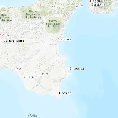 Map showing location of Villasmundo (37.251320, 15.090870)