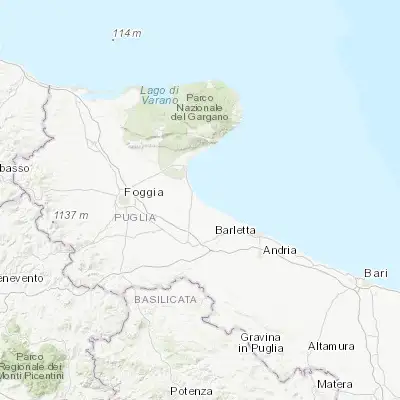 Map showing location of Zapponeta (41.457100, 15.956150)