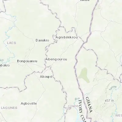 Map showing location of Abengourou (6.729720, -3.496390)