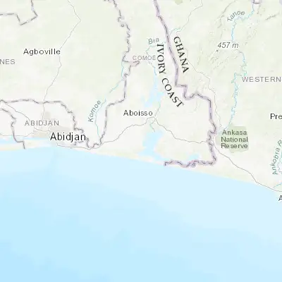 Map showing location of Adiaké (5.286340, -3.304030)