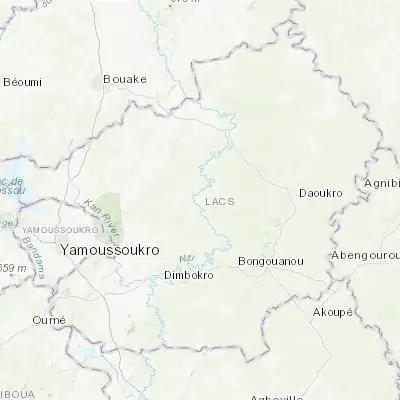 Map showing location of Bocanda (7.062640, -4.499480)