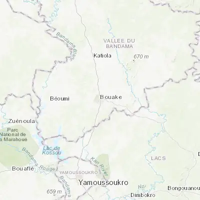 Map showing location of Bouaké (7.693850, -5.030310)