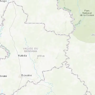Map showing location of Dabakala (8.363210, -4.428630)