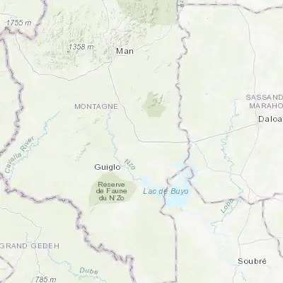 Map showing location of Duekoué (6.742020, -7.349180)