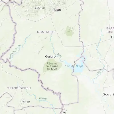 Map showing location of Guiglo (6.543680, -7.493500)