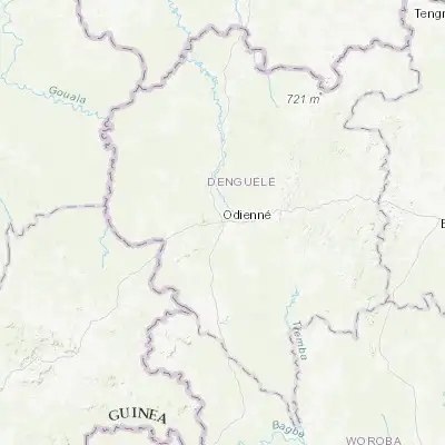 Map showing location of Odienné (9.505110, -7.564330)