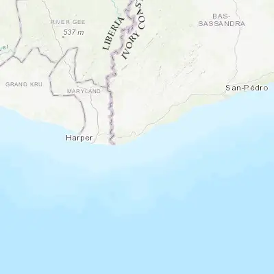 Map showing location of Tabou (4.422950, -7.352800)