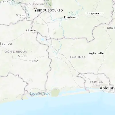 Map showing location of Tiassalé (5.898390, -4.822930)
