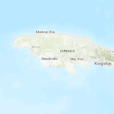 Map showing location of Mandeville (18.041680, -77.507140)