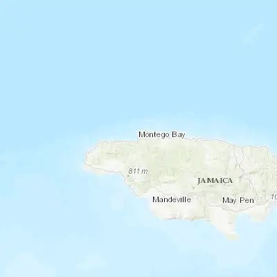 Map showing location of Montego Bay (18.471160, -77.918830)