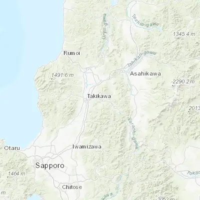 Map showing location of Akabira (43.551390, 142.053060)