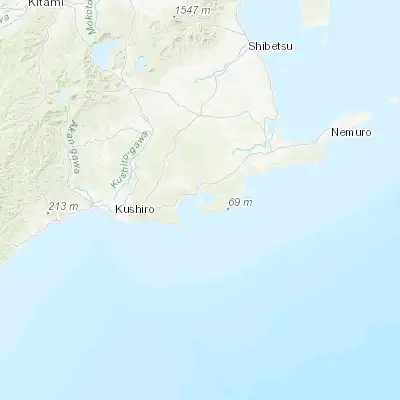 Map showing location of Akkeshi (43.035560, 144.852500)