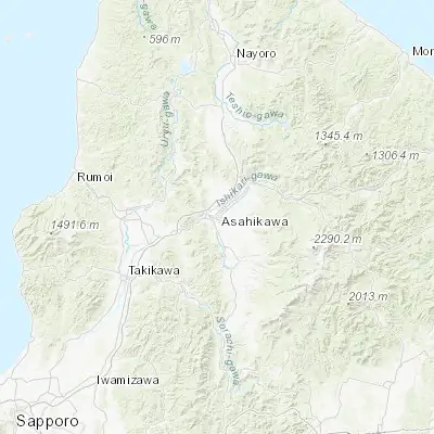 Map showing location of Asahikawa (43.770630, 142.364890)