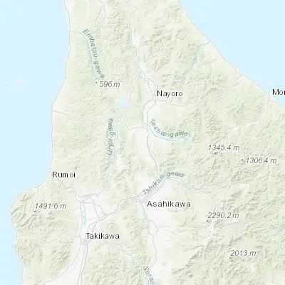 Map showing location of Asahimachi (44.100450, 142.357000)