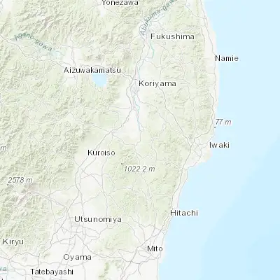 Map showing location of Asakawa (37.082760, 140.413650)