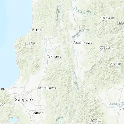 Map showing location of Ashibetsu (43.509720, 142.185560)