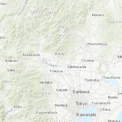 Map showing location of Ashikaga (36.333330, 139.450000)