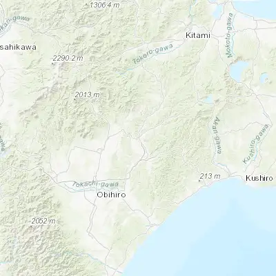 Map showing location of Ashoro (43.237220, 143.542780)