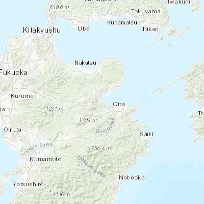 Map showing location of Beppu (33.279450, 131.497510)