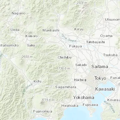 Map showing location of Chichibu (35.990280, 139.076390)