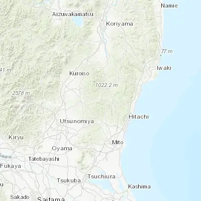Map showing location of Daigo (36.766670, 140.350000)