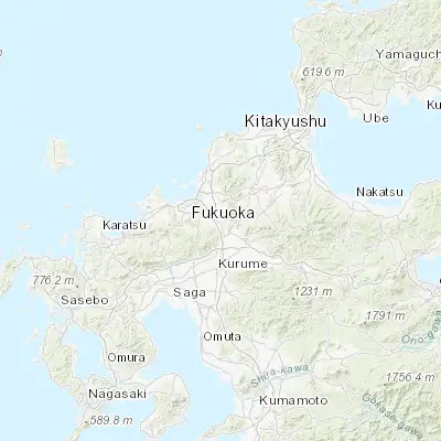 Map showing location of Dazaifu (33.512780, 130.523890)