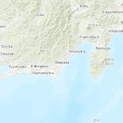 Map showing location of Fujieda (34.866670, 138.266670)