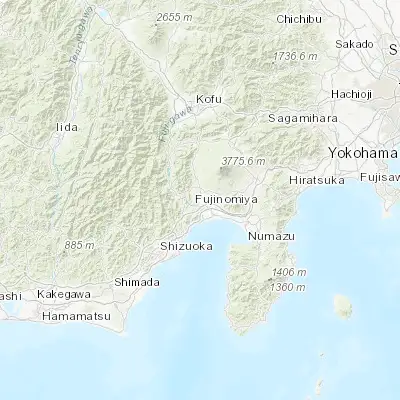 Map showing location of Fujinomiya (35.216670, 138.616670)
