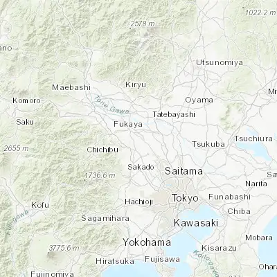 Map showing location of Fukiage-fujimi (36.100000, 139.450000)