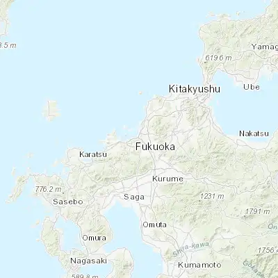 Map showing location of Fukuoka (33.600000, 130.416670)