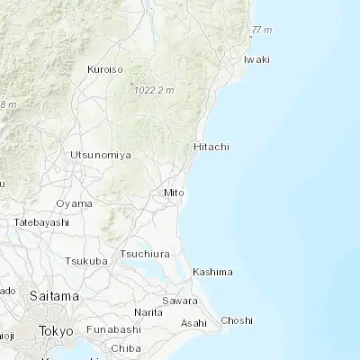 Map showing location of Funaishikawa (36.466670, 140.566670)
